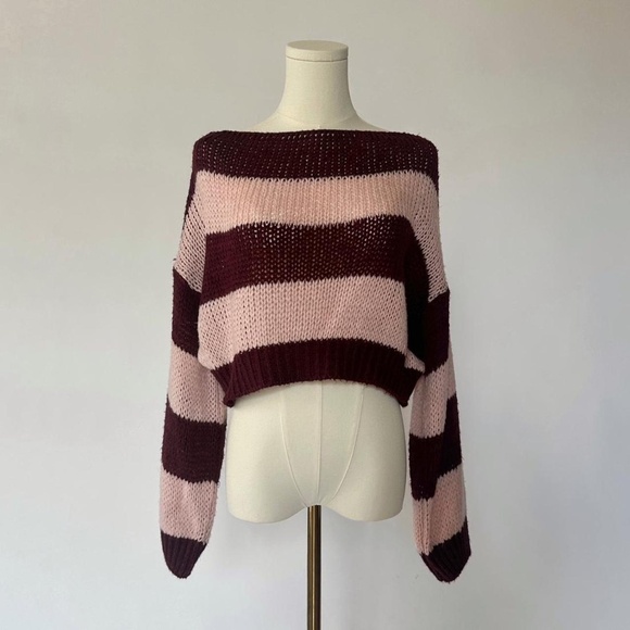 Striped Off Shoulder Knit Sweater Miss Selfridge small - Picture 1 of 4
